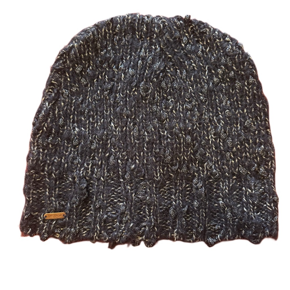 Free people beanie knit black and dark blue